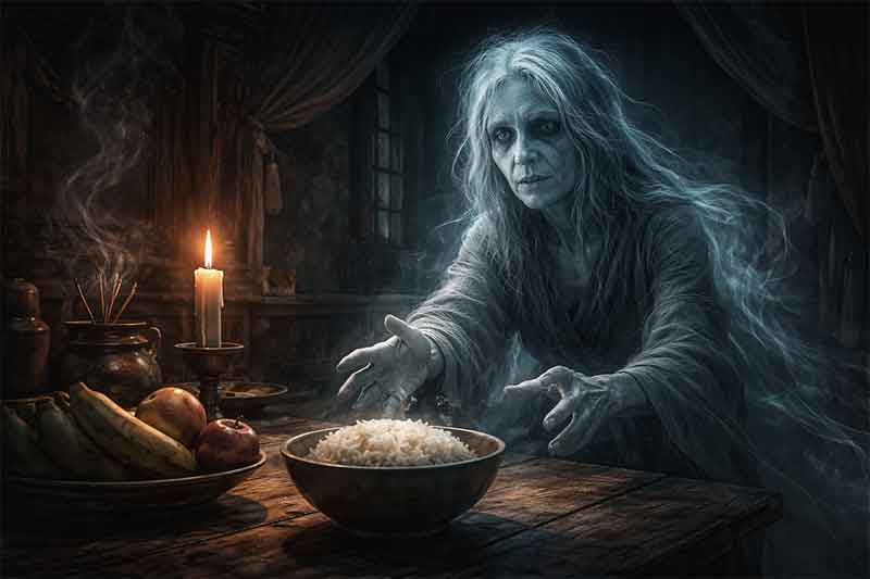 arti mimpi orang meninggal minta makan