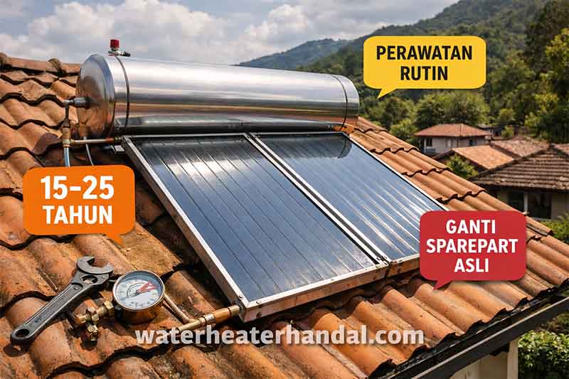 berapa lama solar water heater bisa bertahan