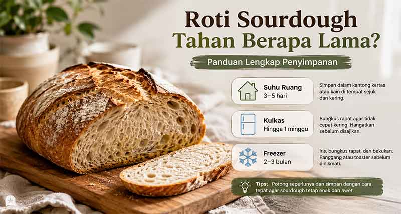 roti sourdough tahan berapa lama